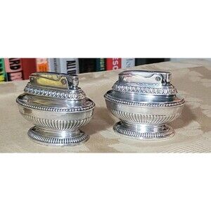 Vintage 1940's-1954 Ronson Crown Silver Plated Table Top WICK Lighter